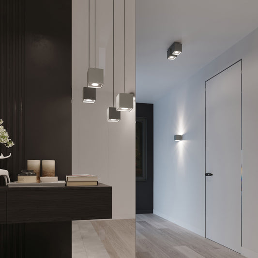 Modern grey aluminum pendant light – Ardanis model