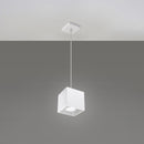 Suspension cube aluminium blanc moderne – modèle Asterion