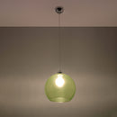 Pendant light green glass ball minimalist - Model Éryndra