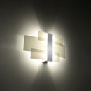 Wall light white glass and chrome - Eleryon model