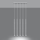 Suspension cylindrique blanche 5 feux salon – modèle Arvénis
