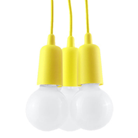 Suspension minimaliste jaune 3 lampes – modèle Solerio