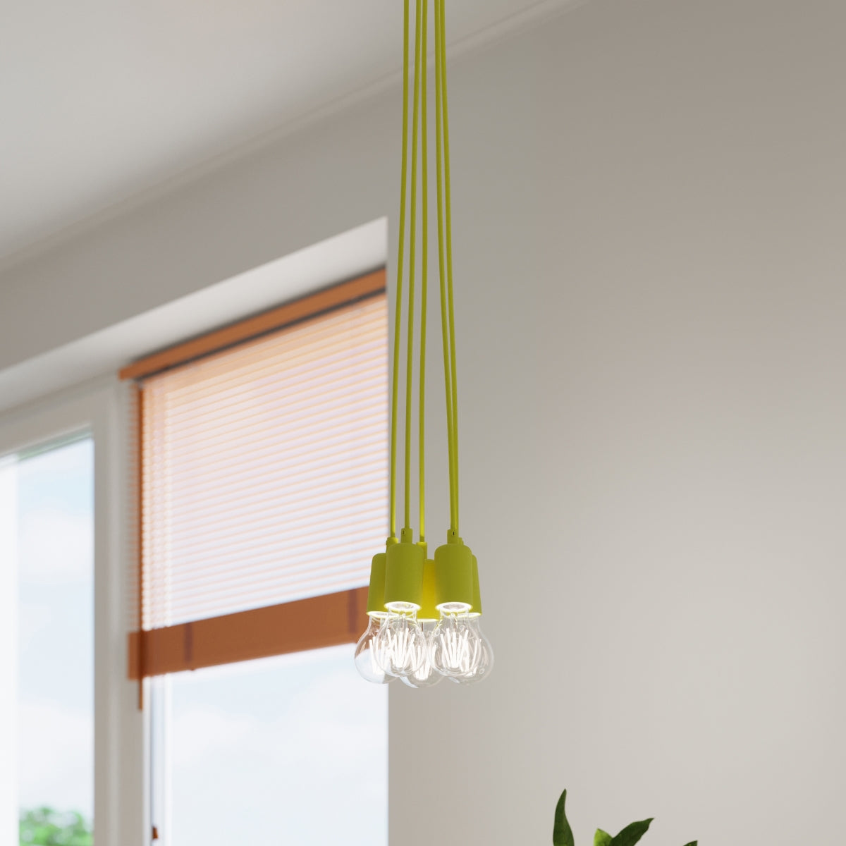 Minimalist yellow 5-light pendant – Modello