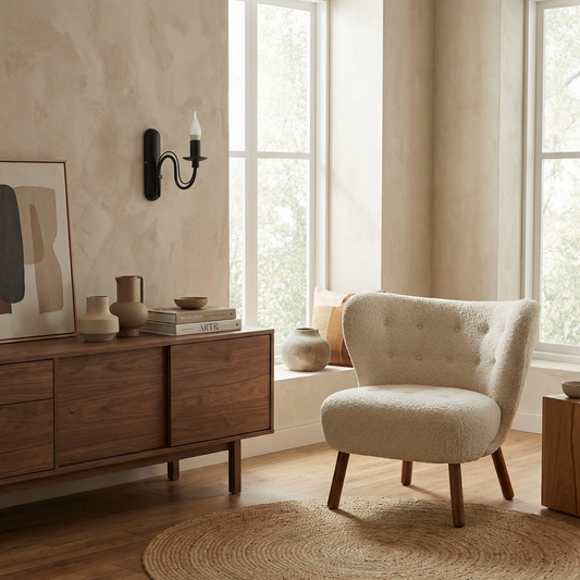 Applique murale bougeoir noir moderne – modèle Vespera