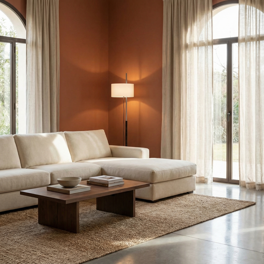 Spanish design floor lamp in metal and fabric – Zelari