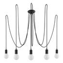 Candelabru minimalist negru 5 lămpi – Aethron