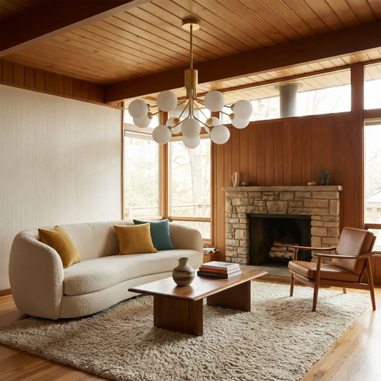 Lustru Modern din Fier cu Sticlă Mată pentru Living – Orielis
