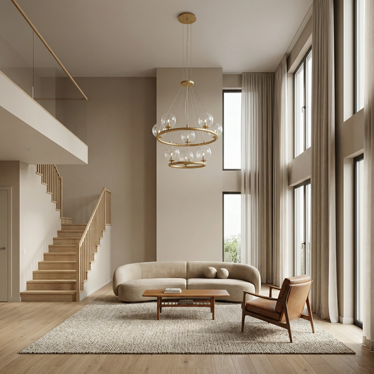 Lustre Lumineuse Élégante en Métal et Verre Haute Qualité – Luzia