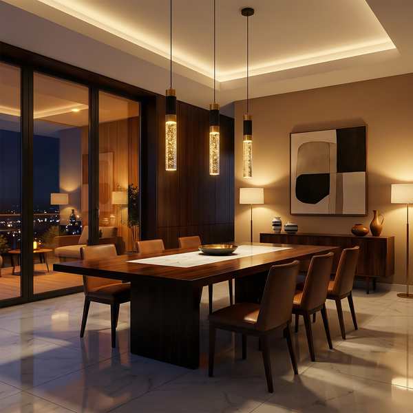 Suspension LED Intérieure Finition Métal & Diffuseur Clair – Zenithis