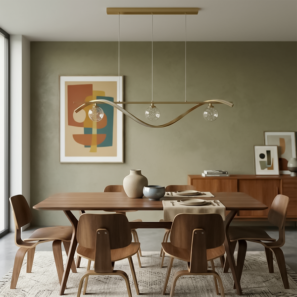 Lustre Minimaliste en Verre Clair et Fer Moderne – Vivalux