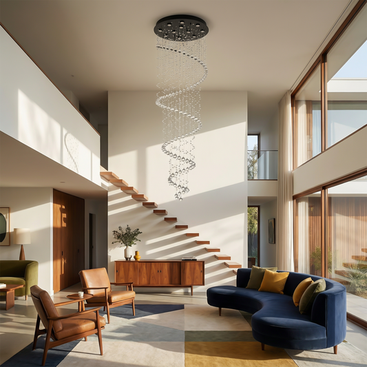 Plafonnier Prestige Métal Doré et Cristaux – Éclat de Mer