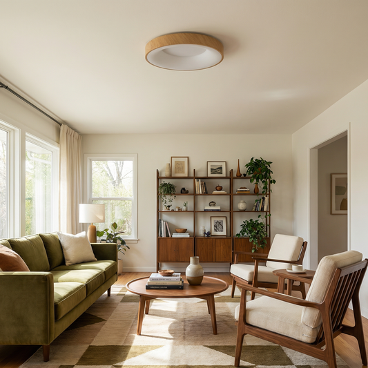 Plafonnier LED rond en métal pour salon – Ciraluxi