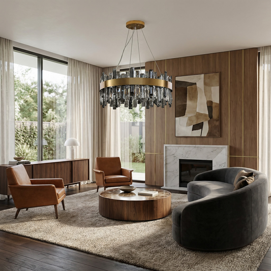 Lustre Circulaire Or Cristal Haute Brillance Design Royal – Vella