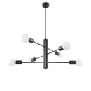 Černý industriální lustr 6 lamp salon – Neravio