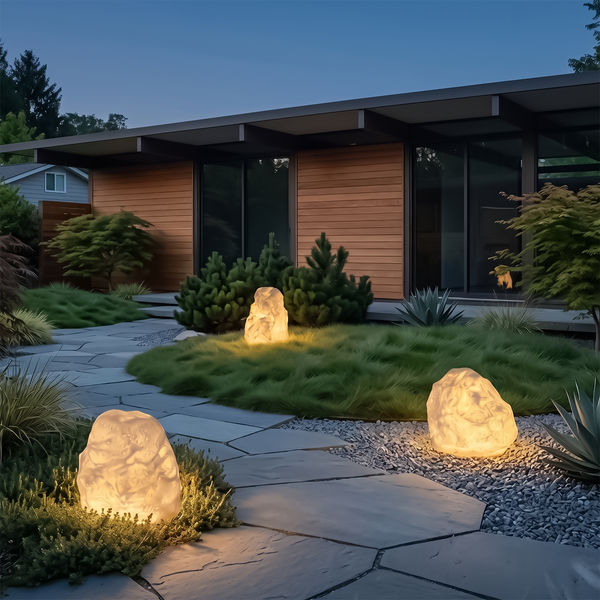 Lampadaire Extérieur Sculptural en Pierre Artificielle – Aeris