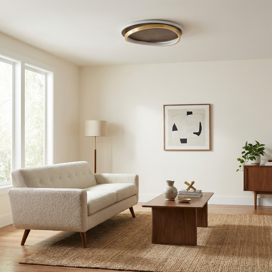 Plafonnier LED en bois de noyer pour chambre – Ciralu