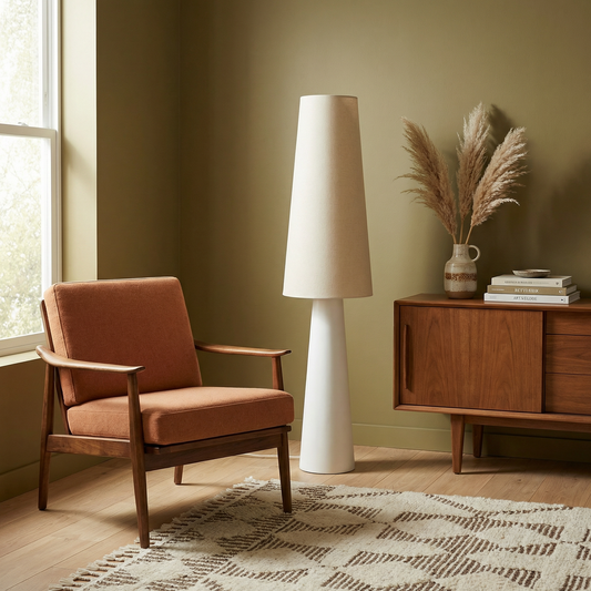 Lampe sur pied en tissu nordique pour salon – Aironde