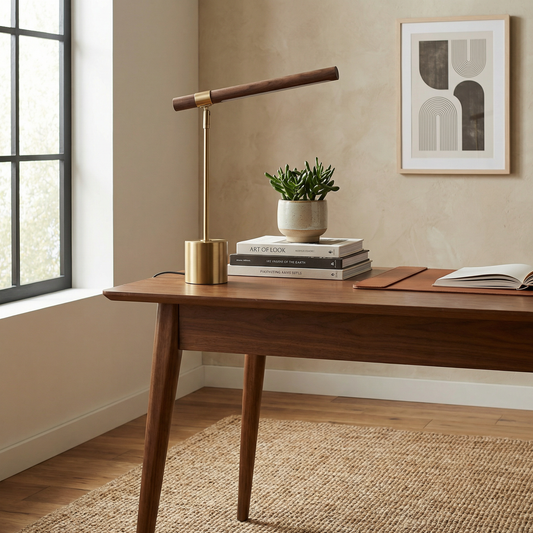 Lampe de Chevet Bambou Fer LED Minimaliste – Helios