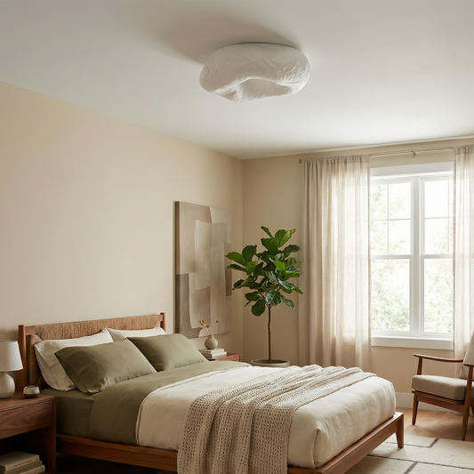 Plafonnier en soie fait main – Zénitha