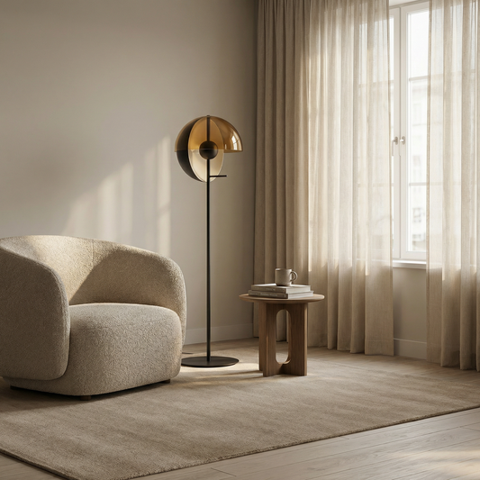 Lampadaire Vitrail Métal Design Post-Moderne – Lutopis