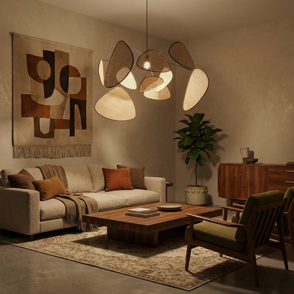 Lustre Bohème en Bambou pour Salon – Auramya