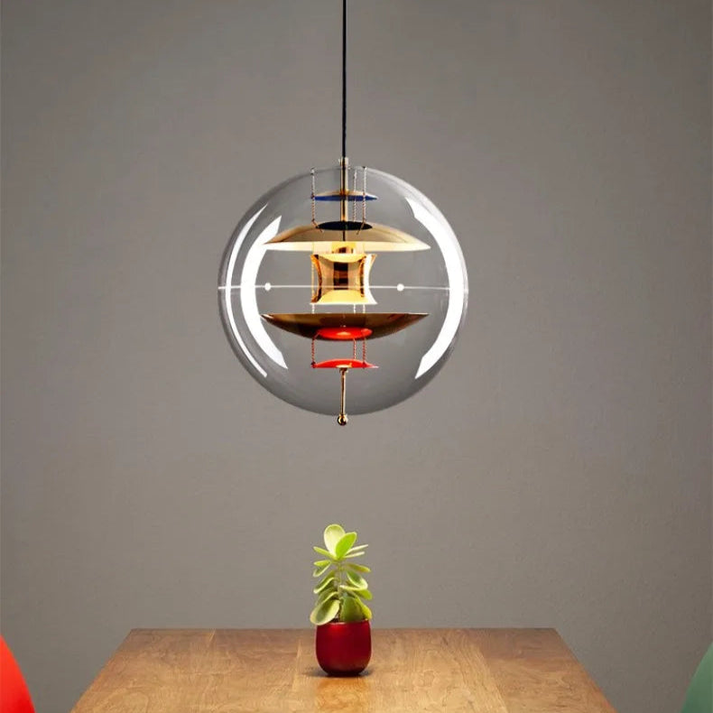 メタリック仕上げの球体LEDペンダントライト コンテンポラリーな雰囲気 – Harmonie Orbitale