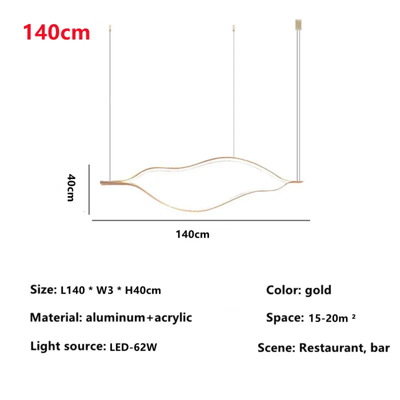 Lustre Postmoderne en Aluminium Doré – Auralys