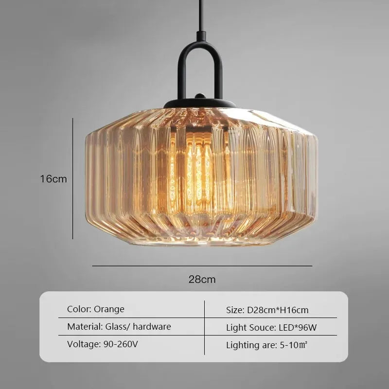 Suspension Verre Texturé Style Vintage – Tétra