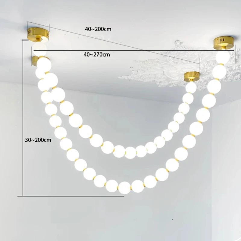 Modern alloy LED pendant light for living room – Argentique