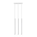 Suspension cylindrique métal blanc salon – modèle Asterion
