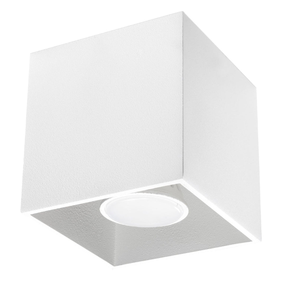 Plafonnier cube aluminium blanc moderne – Modèle Asterion