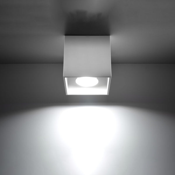 Modern white aluminum cube ceiling light – Asterion model