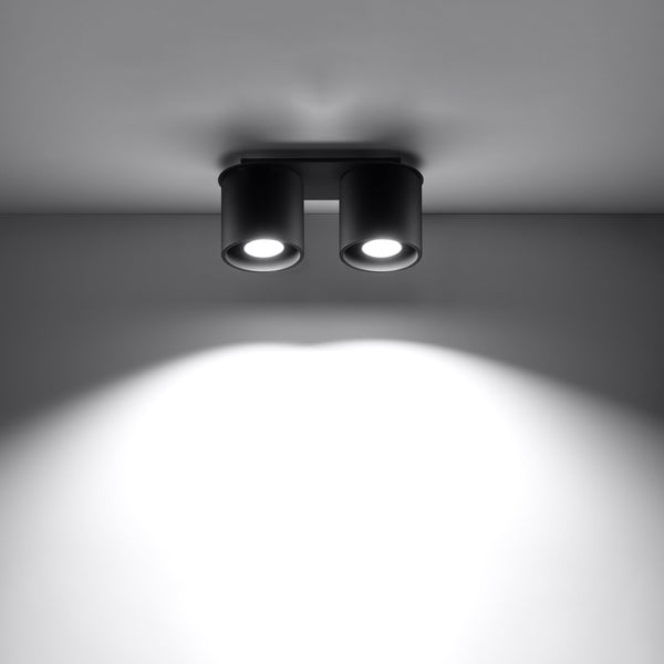 Modern black cylindrical ceiling light – Norvian model