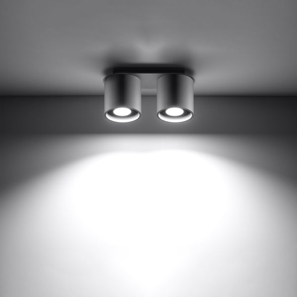 Modern gray aluminum ceiling light for hallway and living room – Orandis model