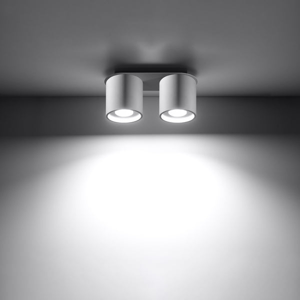 Modern white cylindrical ceiling light hallway living room – Orphalis