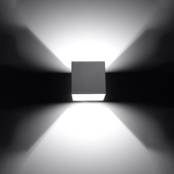 Vägglampa aluminium grå modern design – Modell Arthenis