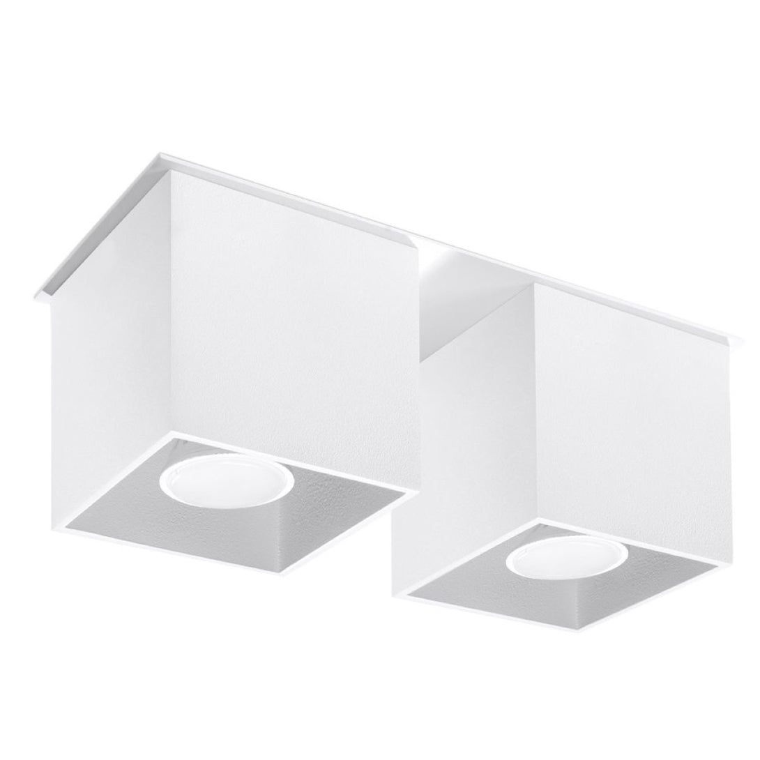 Plafonnier design aluminium blanc double faisceau – Nerion