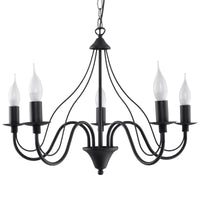 Lustre bougeoir noir 5 flammes salon – Modèle Élaris