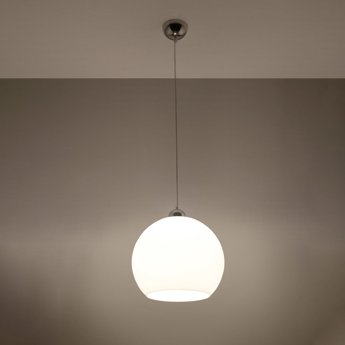 Pendant glass ball white minimalist - Nivéalis