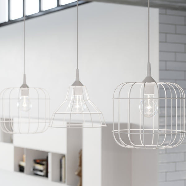 Adjustable white geometric pendant light – Selvaria model