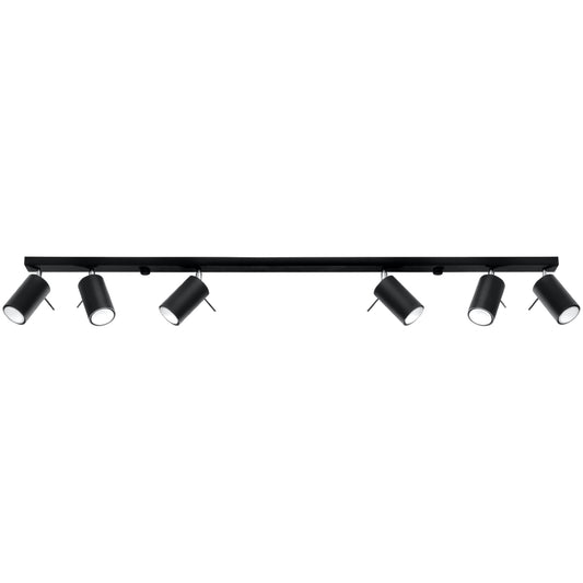 Plafonnier noir moderne 6 spots orientables – Modèle Orphéus