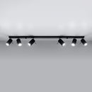 Modern black ceiling light with 6 adjustable spots – Orphéus model