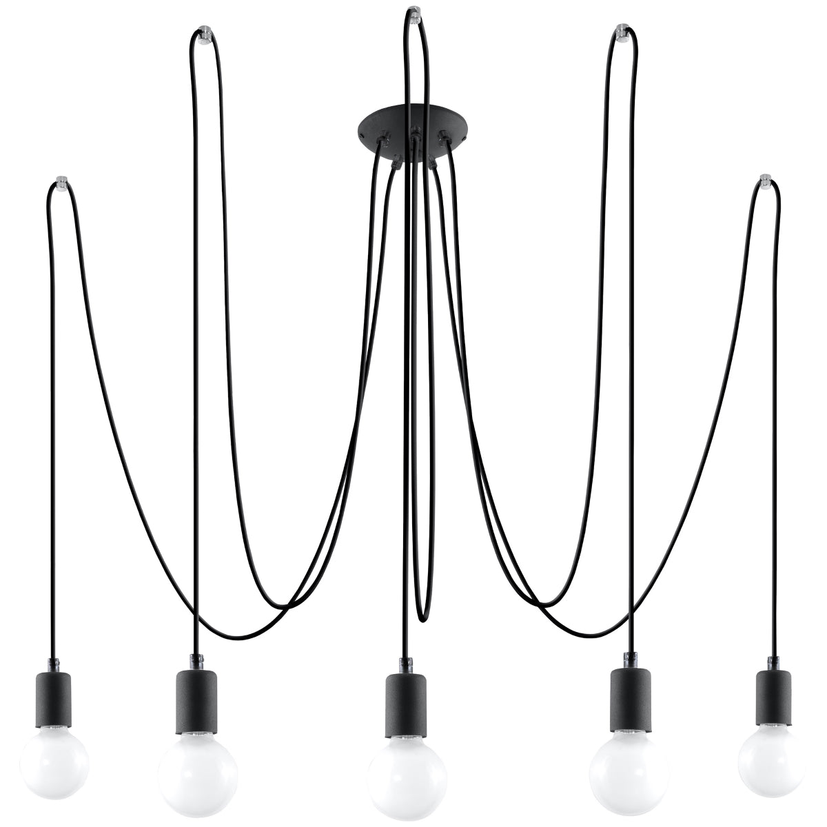 Lustre minimaliste noir 5 lampes – modèle Aethron