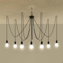 Minimalist black chandelier 7 bulbs – Arsidor model