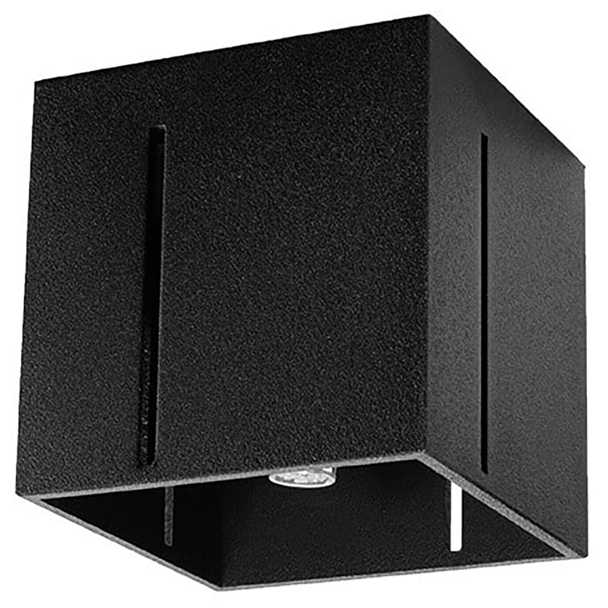 Plafonnier carré noir moderne perforé – Modèle Orphéa