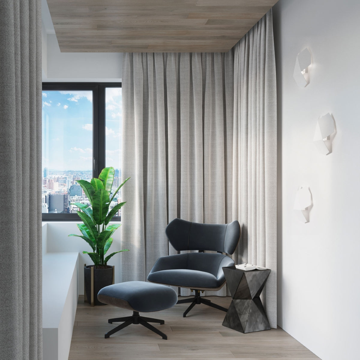 Applique murale design acier blanc – Modèle Erythrae