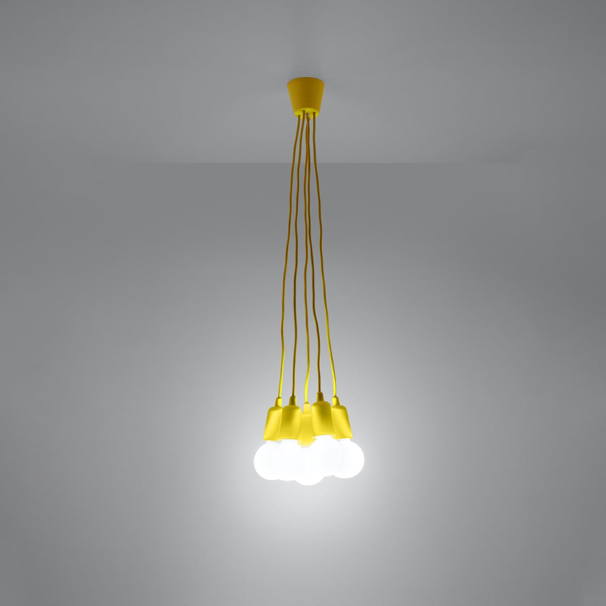 Minimalist yellow 5-light pendant – Modello