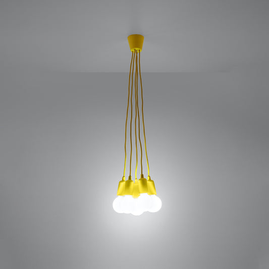 Minimalist yellow 5-light pendant – Modello