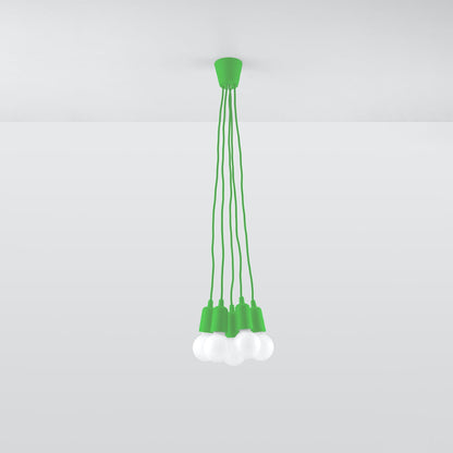 Pendente minimalista verde com cabos – Veridra