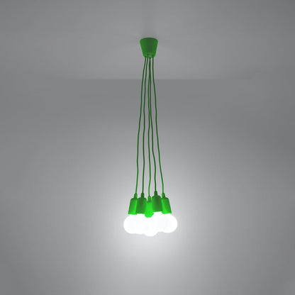 Pendente minimalista verde com cabos – Veridra